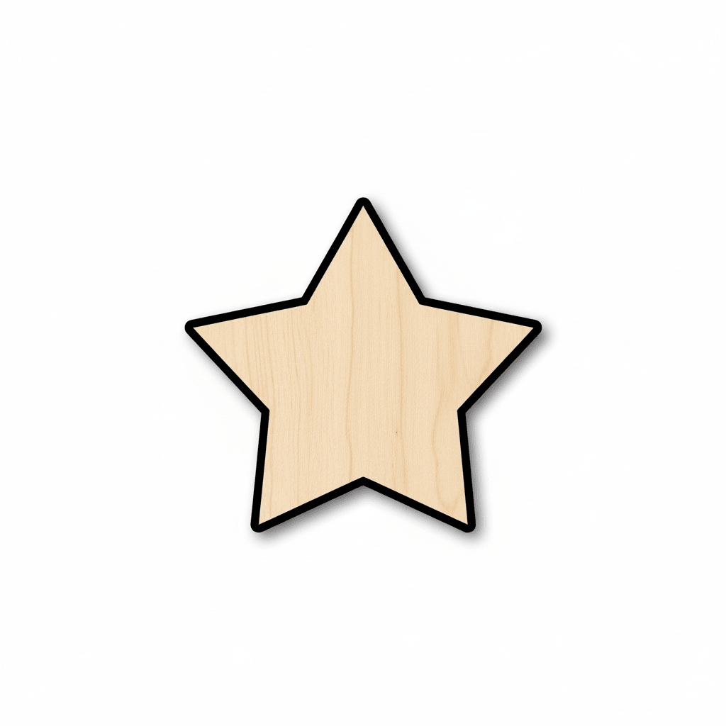 Unfinished Wood Large Fat Star Shape - Craft - up to 46" DIY - NameSigns.com