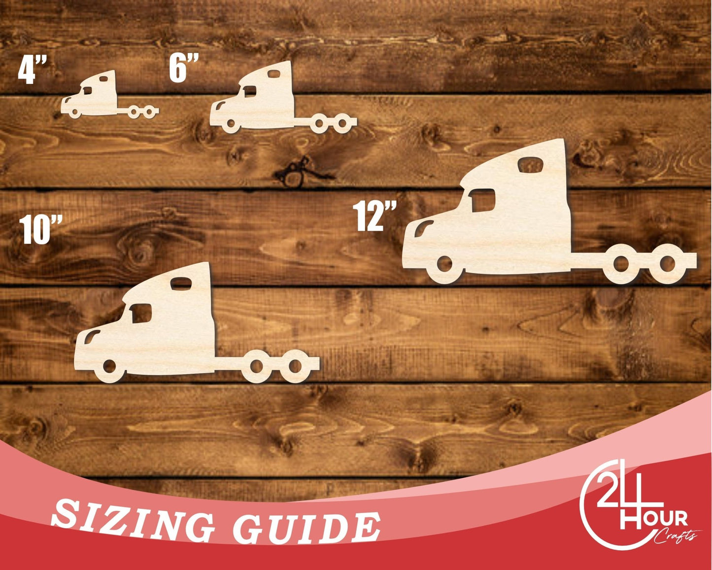 Unfinished Wood Large Truck Shape | DIY Craft Cutout | up to 46" DIY - NameSigns.com