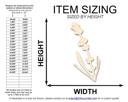 Unfinished Wood Lavender Shape | DIY Craft Cutout | up to 46" DIY - NameSigns.com