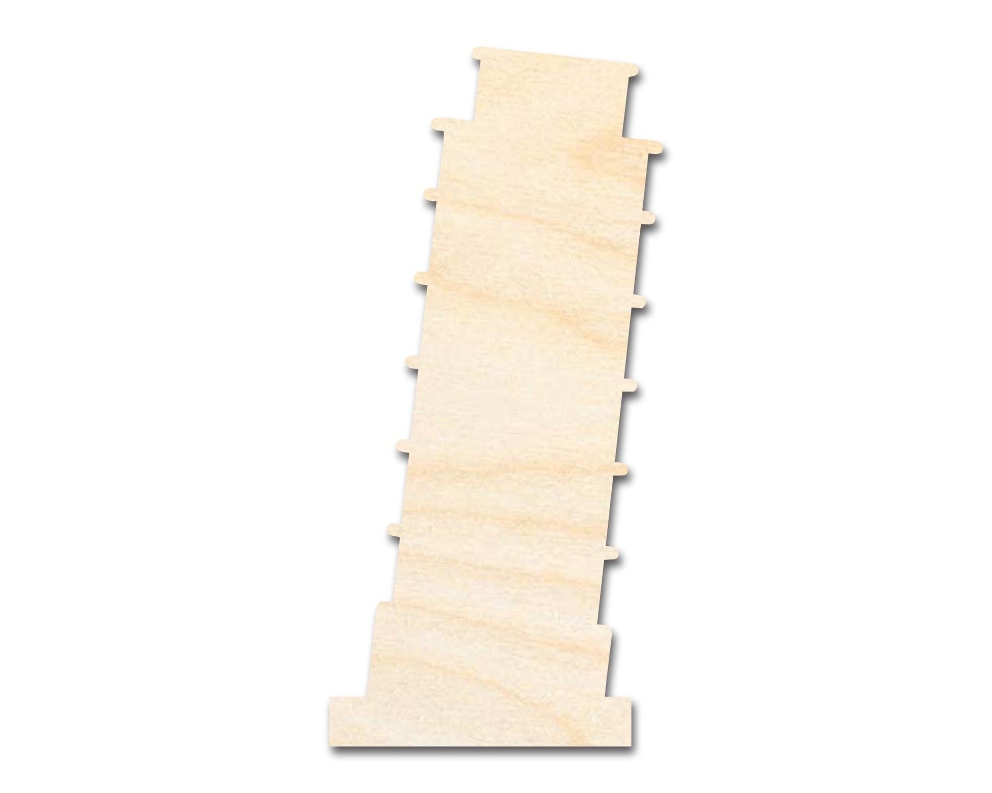Unfinished Wood Leaning Tower of Pisa Shape | DIY Craft Cutout | up to 46" DIY - NameSigns.com