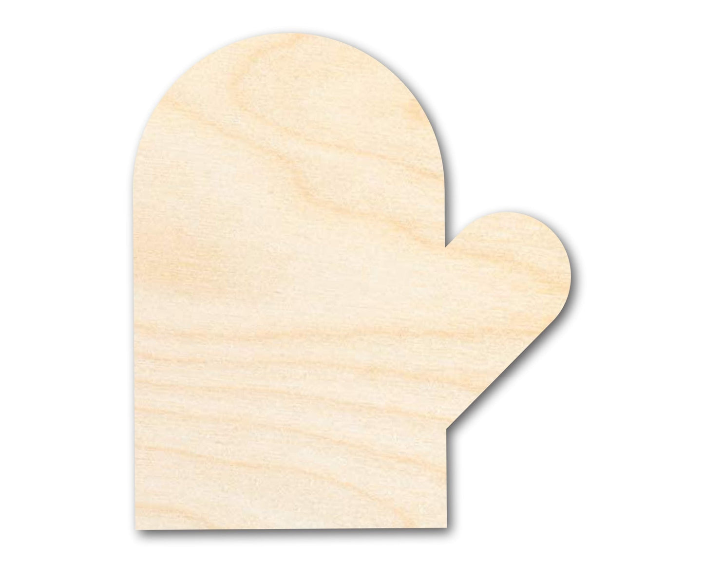 Unfinished Wood Left Oven Mit Shape | DIY Craft Cutout | up to 46" DIY - NameSigns.com