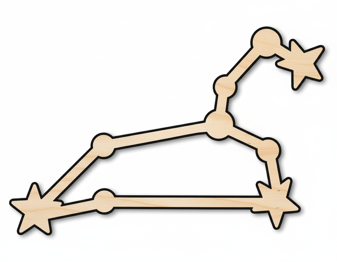 Unfinished Wood Leo Constellation Shape - Zodiac Craft - up to 46" - NameSigns.com