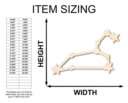 Unfinished Wood Leo Constellation Shape - Zodiac Craft - up to 46" - NameSigns.com