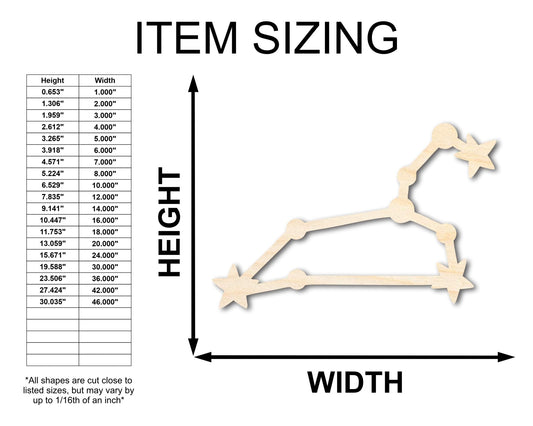 Unfinished Wood Leo Constellation Shape - Zodiac Craft - up to 46" - NameSigns.com