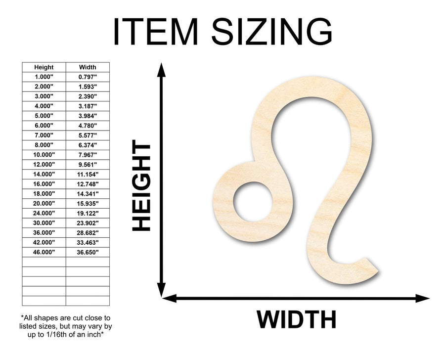 Unfinished Wood Leo Sign Shape - Zodiac Craft - up to 46" - NameSigns.com