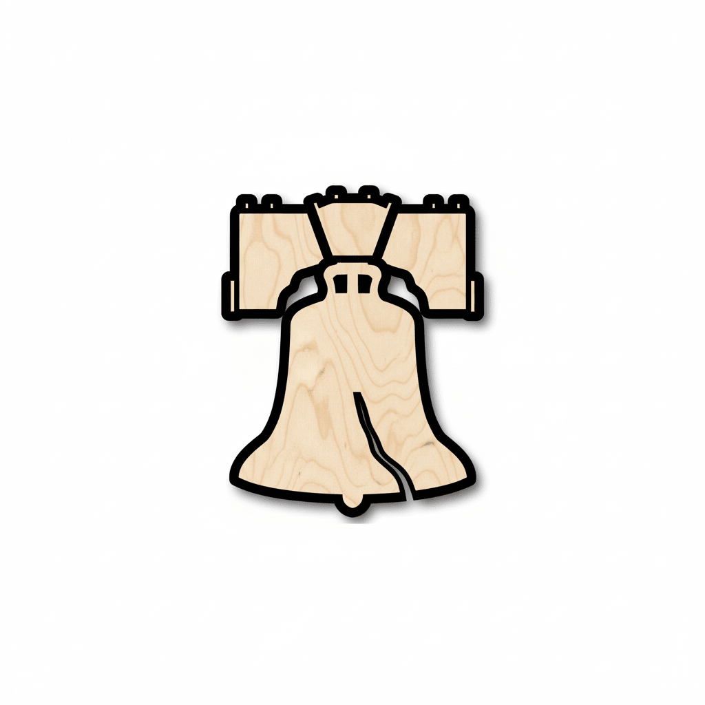 Unfinished Wood Liberty Bell Shape - Patriotic - 4th of July - Craft - up to 46" DIY - NameSigns.com