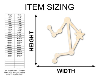 Unfinished Wood Libra Constellation Shape - Zodiac Craft - up to 46" - NameSigns.com