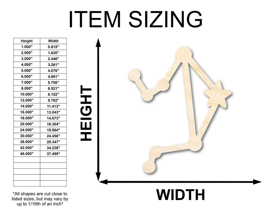 Unfinished Wood Libra Constellation Shape - Zodiac Craft - up to 46" - NameSigns.com