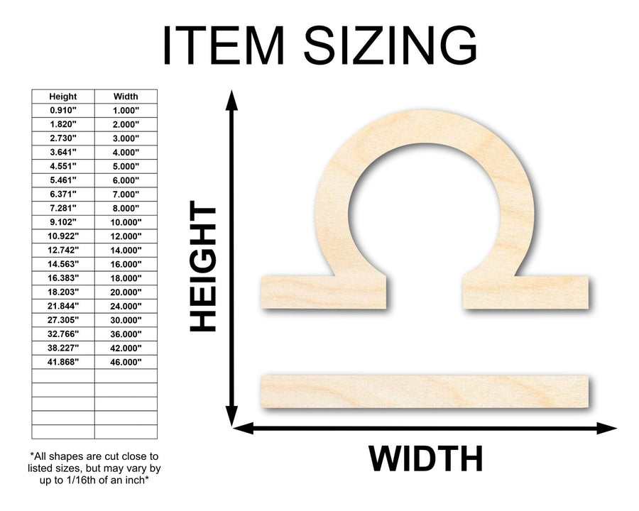 Unfinished Wood Libra Sign Shape - Zodiac Craft - up to 46" - NameSigns.com