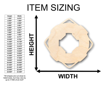 Unfinished Wood Lifesaver Shape - Craft - up to 46" DIY - NameSigns.com