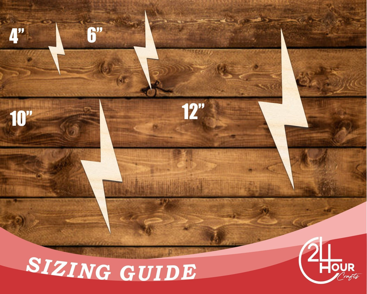 Unfinished Wood Lightning Bolt Shape | DIY Craft Cutout | up to 46" DIY - NameSigns.com