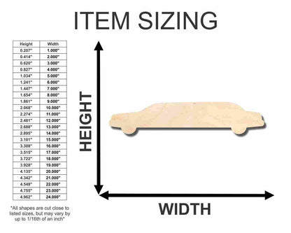 Unfinished Wood Limo Shape - Craft - up to 46" DIY - NameSigns.com