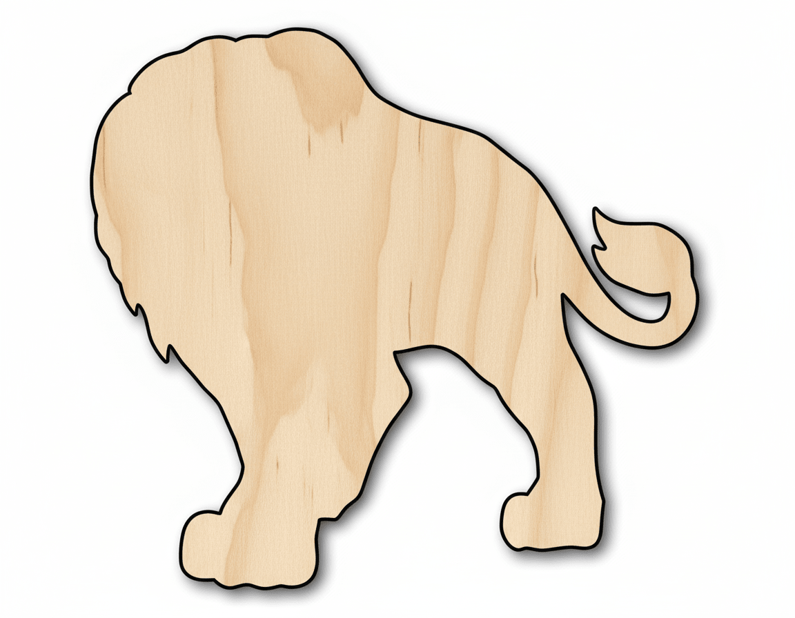 Unfinished Wood Lion Mascot Shape | DIY Craft Cutout | up to 46" DIY - NameSigns.com
