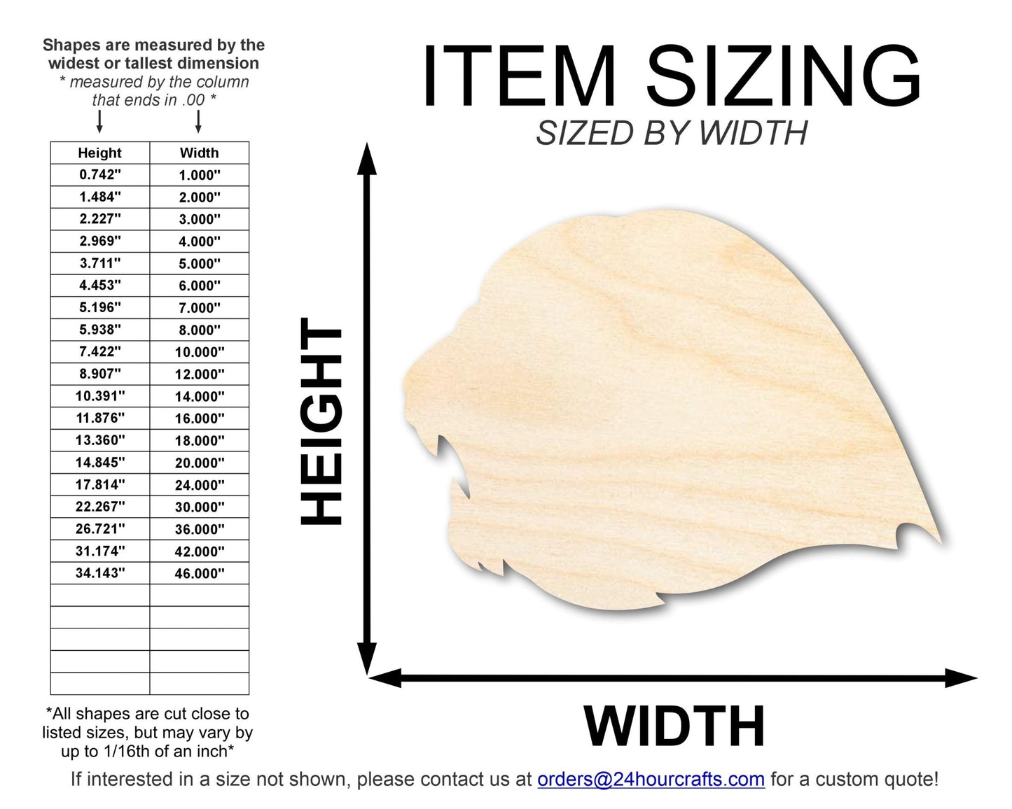 Unfinished Wood Lion Mascot Shape | DIY Craft Cutout | up to 46" DIY - NameSigns.com