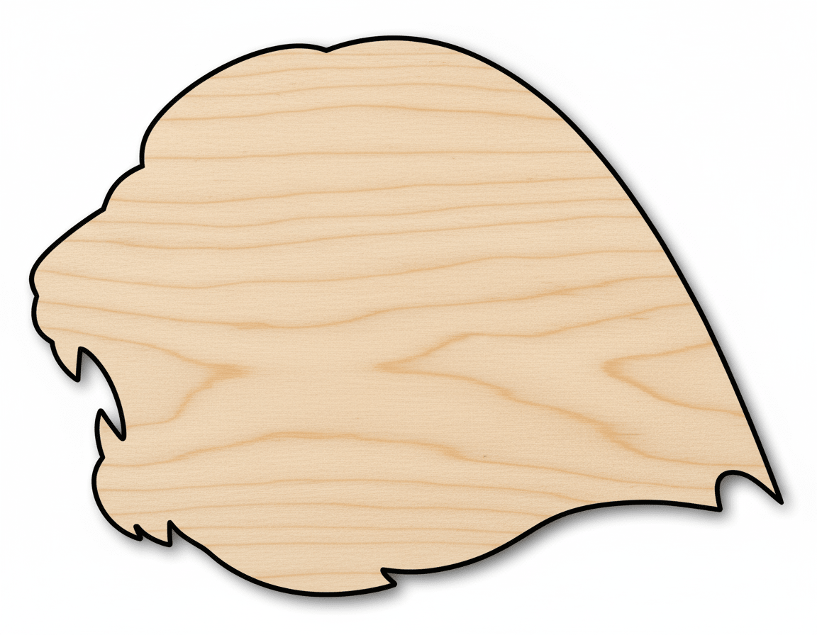Unfinished Wood Lion Mascot Shape | DIY Craft Cutout | up to 46" DIY - NameSigns.com