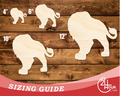 Unfinished Wood Lion Mascot Shape | DIY Craft Cutout | up to 46" DIY - NameSigns.com