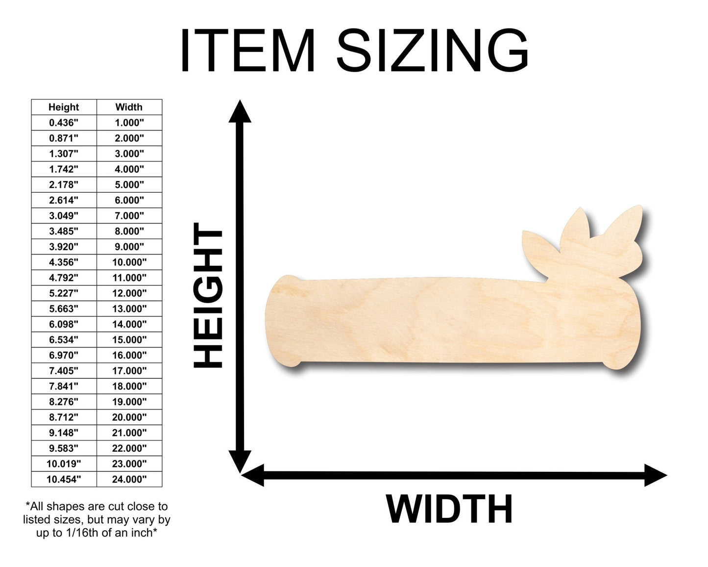 Unfinished Wood Log Sign Shape - Craft - up to 46" DIY - NameSigns.com