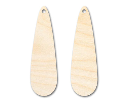 Unfinished Wood Long Drop Earring Blank Pair - DIY Jewelry Craft - Available in 1" to 3" - NameSigns.com