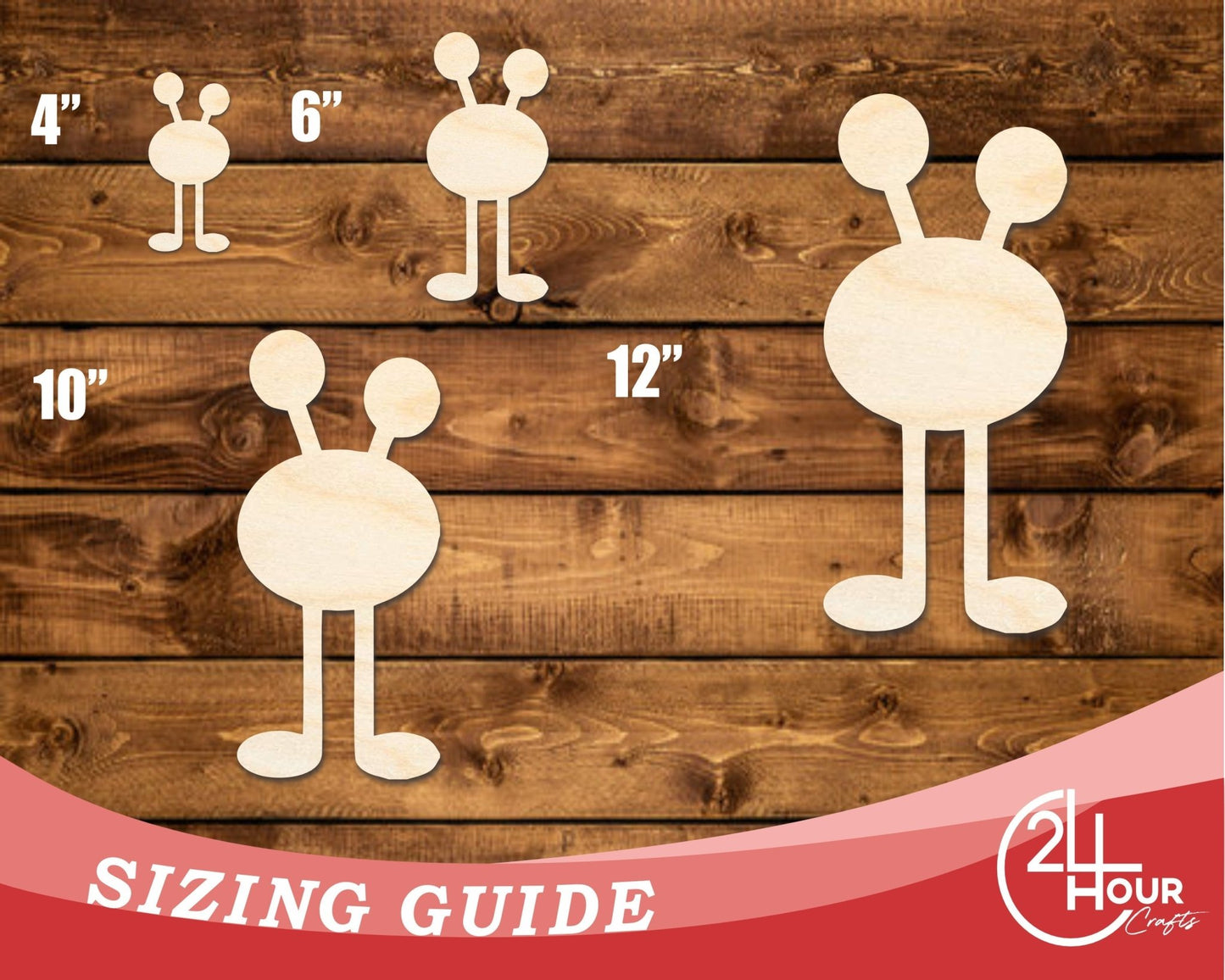 Unfinished Wood Long Leg Monster Shape | DIY Craft Cutout | up to 46" DIY - NameSigns.com