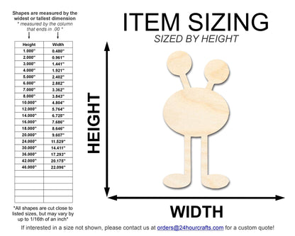 Unfinished Wood Long Leg Monster Shape | DIY Craft Cutout | up to 46" DIY - NameSigns.com
