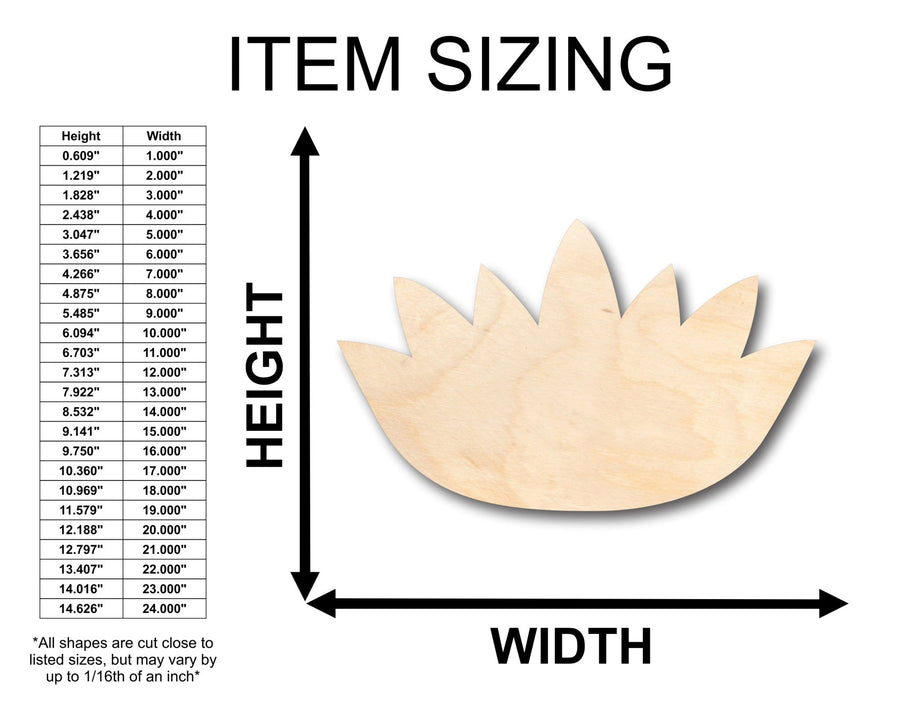 Unfinished Wood Lotus Flower Shape - Craft - up to 46" DIY - NameSigns.com