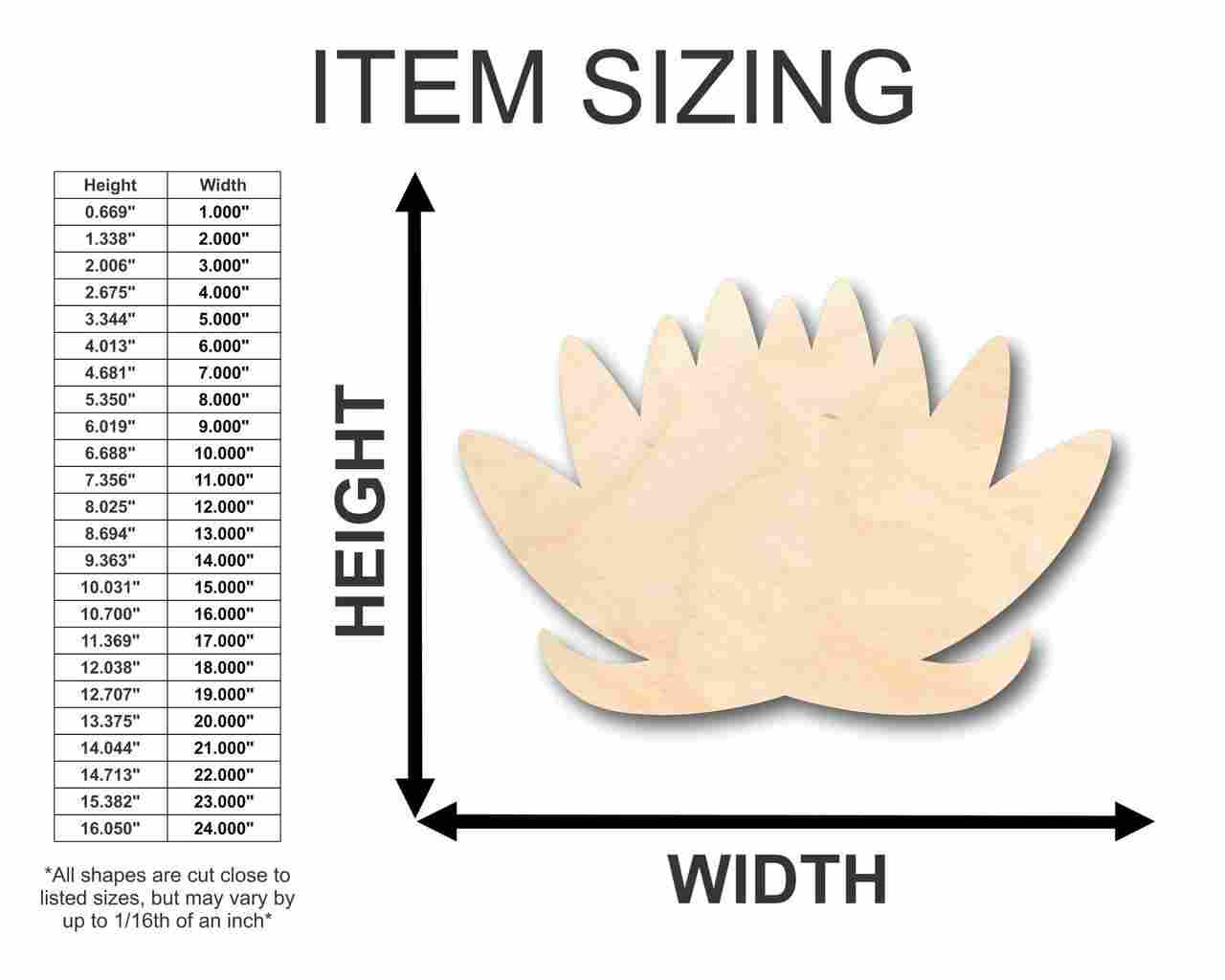 Unfinished Wood Lotus Flower Shape - Spring - Flower - Craft - up to 46" DIY - NameSigns.com