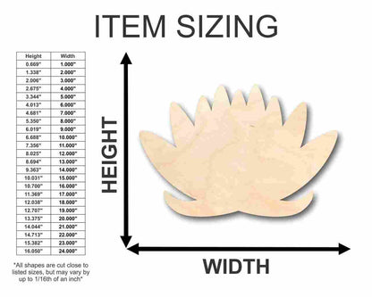 Unfinished Wood Lotus Flower Shape - Spring - Flower - Craft - up to 46" DIY - NameSigns.com