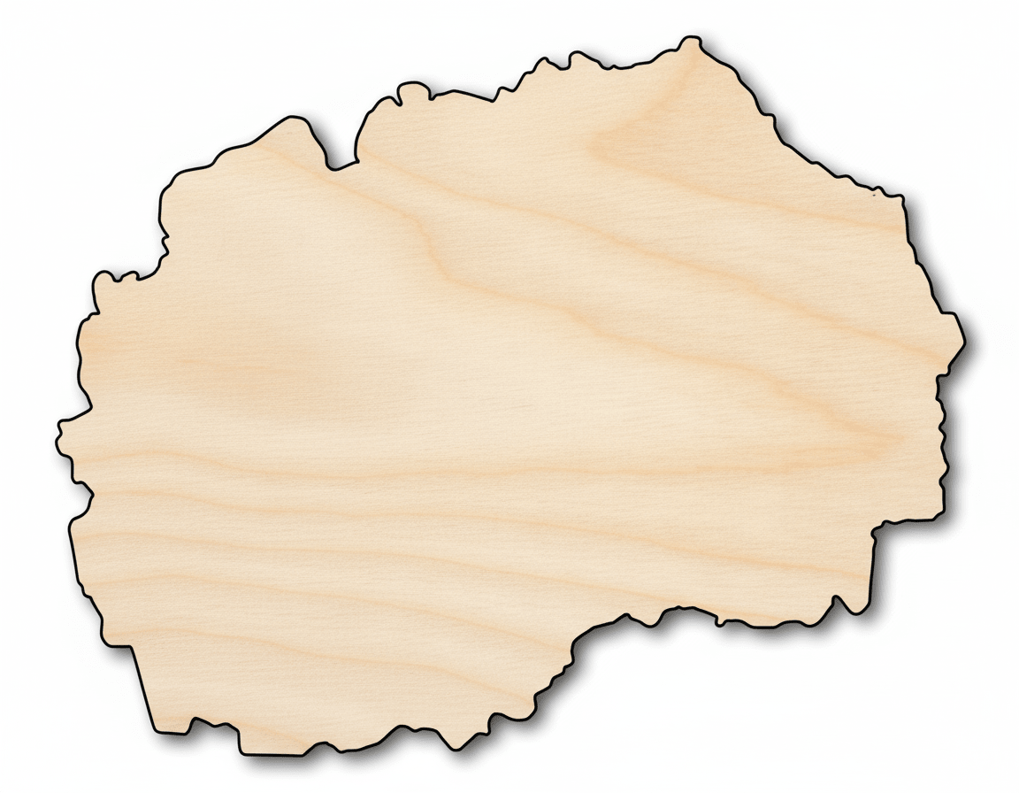 Unfinished Wood Macedonia Coutry Shape - Southeast Europe Craft - up to 46" DIY - NameSigns.com