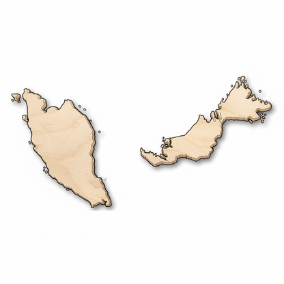 Unfinished Wood Malaysia Shape 2 Pieces - Country - Craft - up to 46" DIY - NameSigns.com