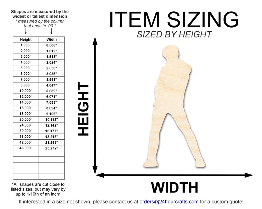 Unfinished Wood Male Idol Shape | DIY Craft Cutout | up to 46" DIY - NameSigns.com