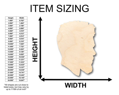 Unfinished Wood Male Mannequin Head Shape - Craft - up to 46" DIY - NameSigns.com