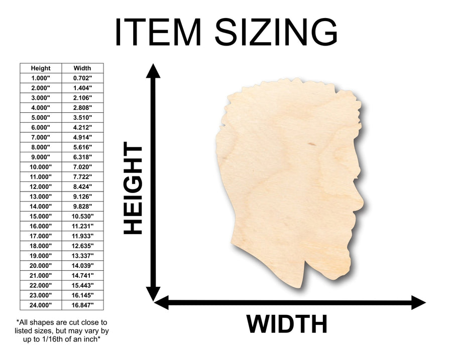 Unfinished Wood Male Mannequin Head Shape - Craft - up to 46" DIY - NameSigns.com