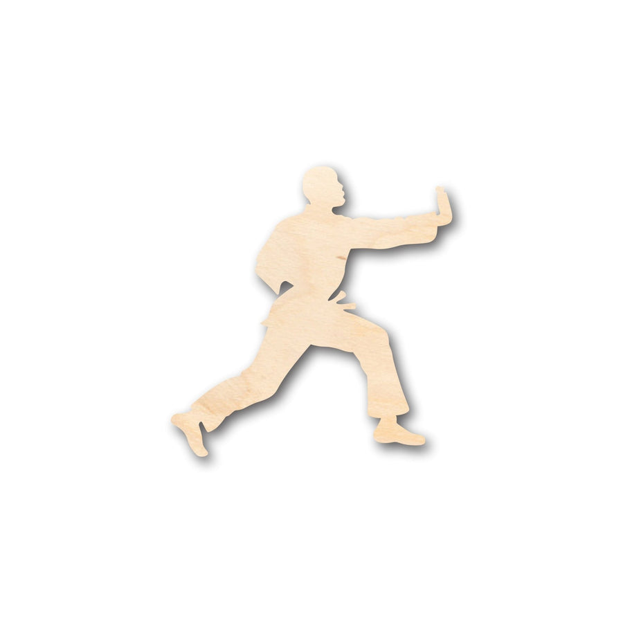 Unfinished Wood Male Martial Arts Karate Shape - Craft - up to 46" DIY - NameSigns.com