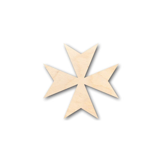 Unfinished Wood Maltese Cross Shape - Malta - Craft up to 46" DIY - NameSigns.com