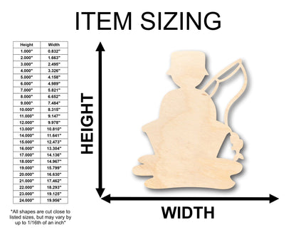 Unfinished Wood Man Fishing Shape - Craft - up to 46" DIY - NameSigns.com