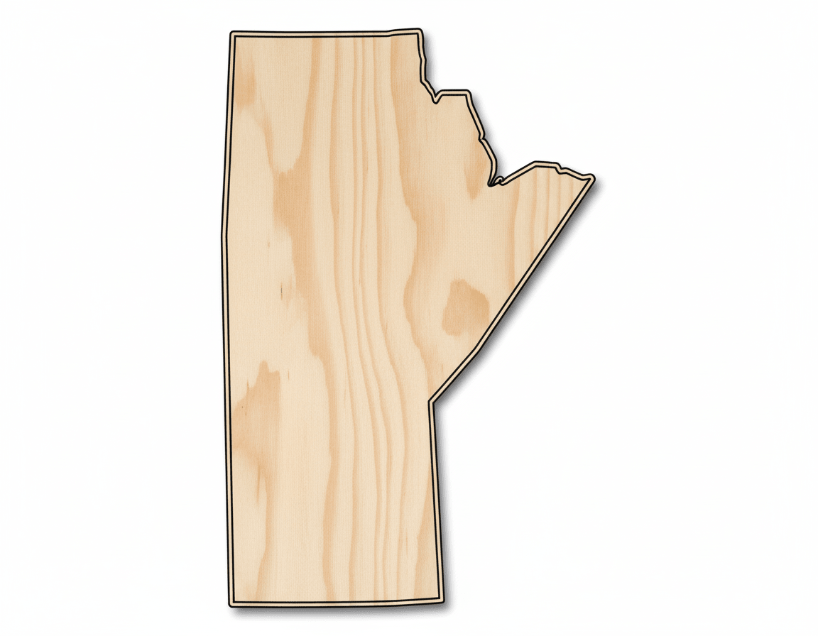 Unfinished Wood Manitoba Province Shape - Canada Province Craft - up to 46" DIY - NameSigns.com