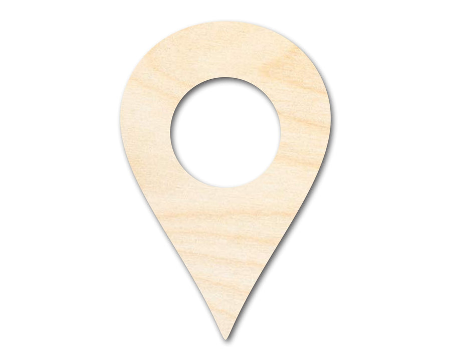 Unfinished Wood Map Pin Shape | DIY Craft Cutout | up to 46" DIY - NameSigns.com