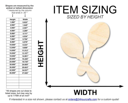 Unfinished Wood Maracas Shape | DIY Mariachi Craft Cutout | up to 46" DIY - NameSigns.com