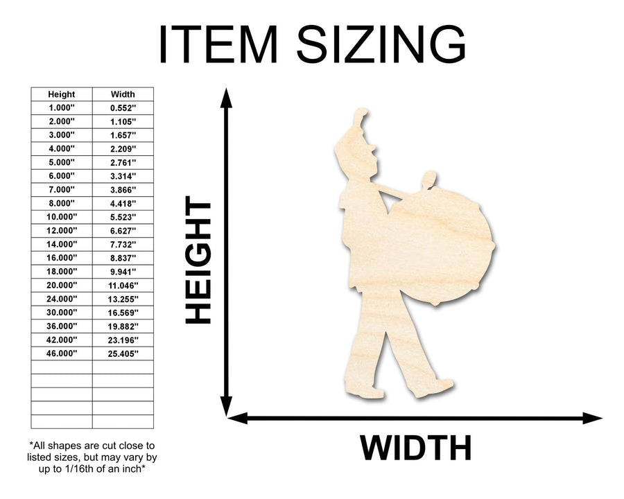 Unfinished Wood Marching Band Drumline Silhouette | DIY Band Craft Cutout | up to 46" DIY - NameSigns.com