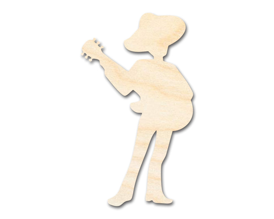 Unfinished Wood Mariachi Guitar Player Shape - Craft - up to 46" - NameSigns.com