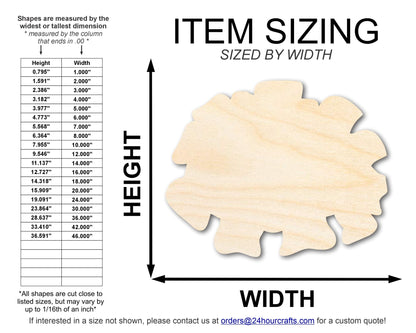 Unfinished Wood Marigold Flower Shape | DIY Day of the Dead Craft Cutout | up to 46" DIY - NameSigns.com