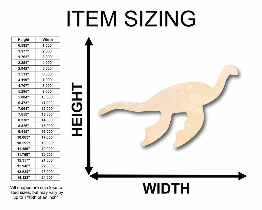 Unfinished Wood Marine Dinosaur Silhouette - Craft - up to 46" DIY - NameSigns.com