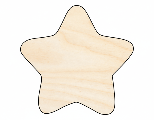 Unfinished Wood Marshmallow Star Shape - Craft - up to 46" - NameSigns.com