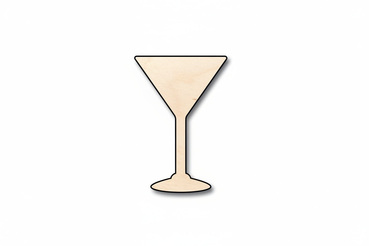 Unfinished Wood Martini Shape - Bar - Craft - up to 46" DIY - NameSigns.com