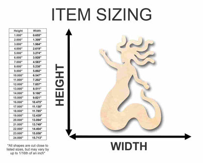 Unfinished Wood Medusa Shape - Greek - Mythical - Monster - Craft - up to 46" DIY - NameSigns.com