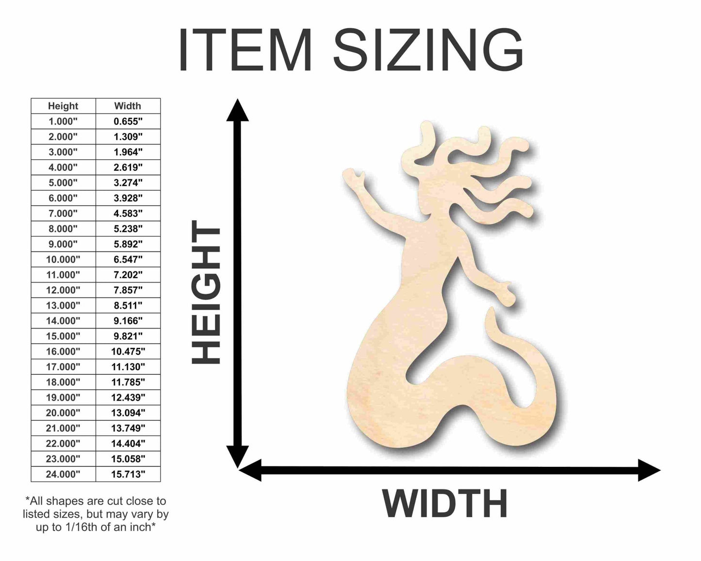 Unfinished Wood Medusa Silhouette - Craft - up to 46" DIY - NameSigns.com