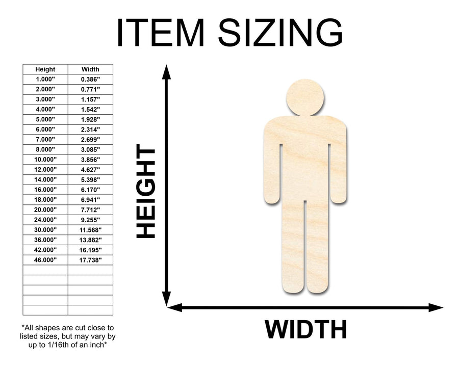 Unfinished Wood Mens Bathroom Sign Shape - Craft - up to 46" DIY - NameSigns.com