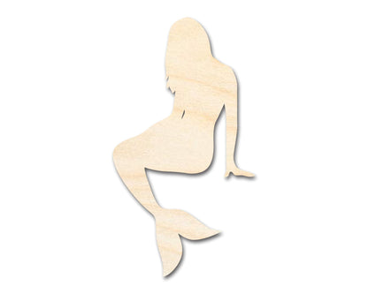 Unfinished Wood Mermaid Silhouette | DIY Craft Cutout | up to 46" DIY - NameSigns.com