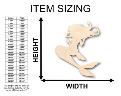 Unfinished Wood Mermaid Siren Shape - Craft - up to 46" DIY - NameSigns.com