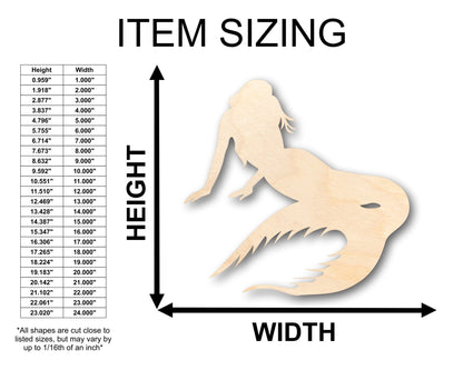 Unfinished Wood Mermaid Siren Shape - Craft - up to 46" DIY - NameSigns.com